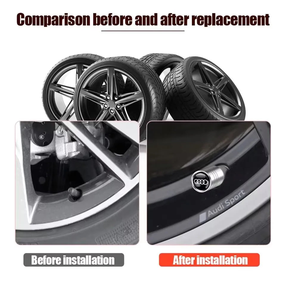 Elegante Ventilkappen 4 Stk. für Audi