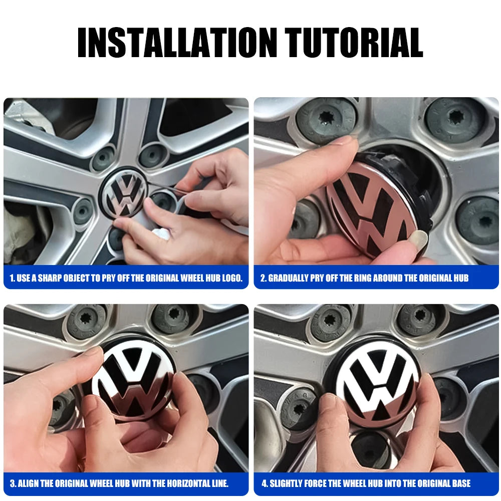 Stilvolle Radnabenkappen im VW-Design – 4 Stk.